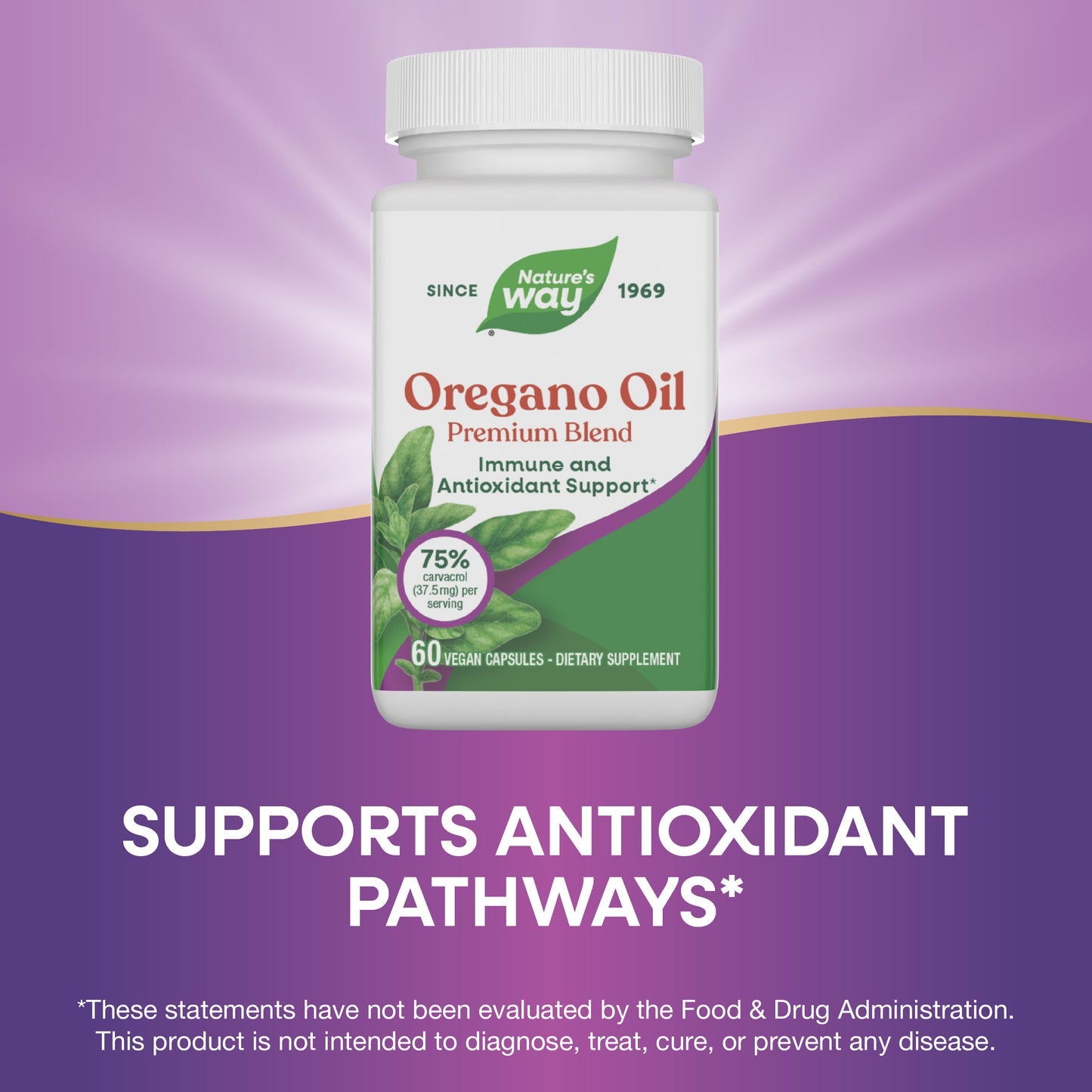 Nature's Way® Oregano Oil | Aceite de Orégano Estandarizado | 60 Cápsulas Líquidas Vegetales