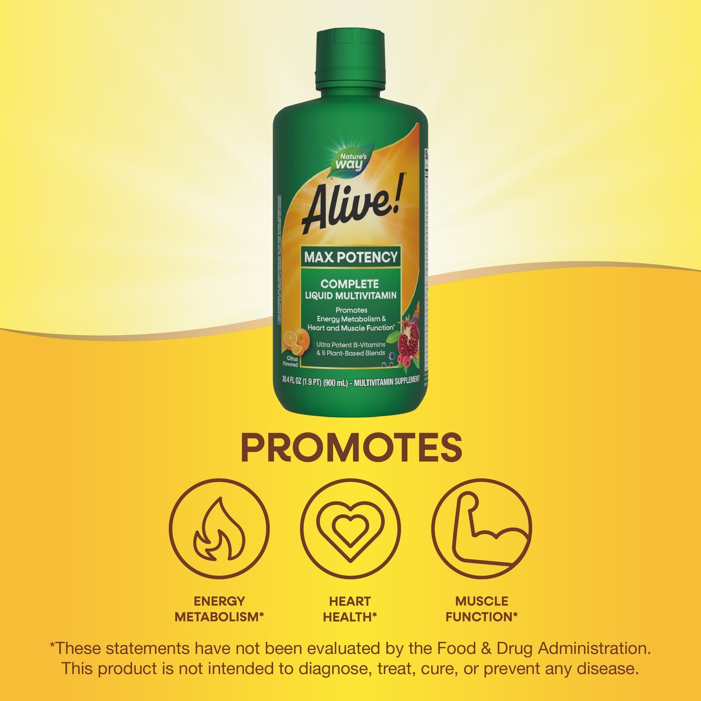 Nature's Way® Alive!® Max Potency Complete Liquid Multivitamin | Citrus | 30.4 fl oz (900 mL)