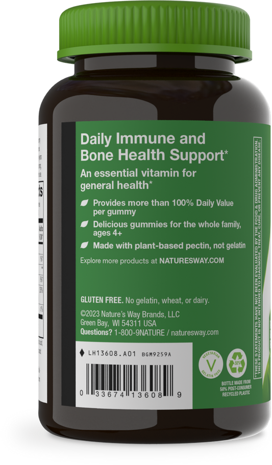 Nature's Way® Vitamin D3 Gummies | Gomitas de Vitamina D3 | 120 Gomitas