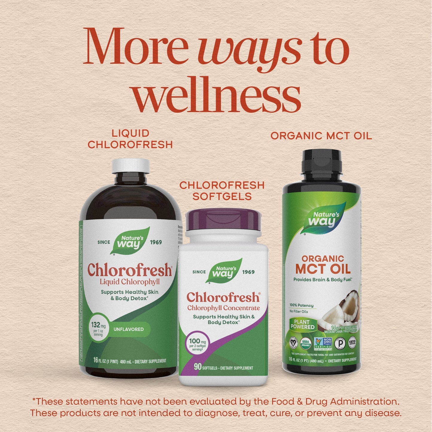 Nature's Way® Chlorofresh® Liquid Chlorophyll Unflavored | Clorofila Líquida Sin Sabor | 16 fl oz (480 mL)