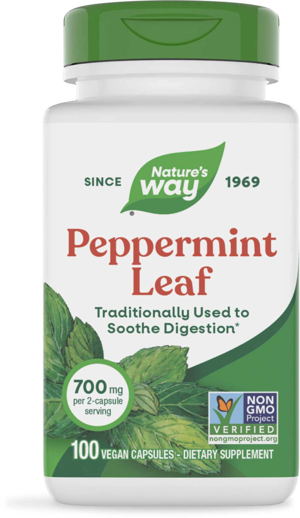 Nature's Way® Peppermint Leaf | 100 Cápsulas Veganas