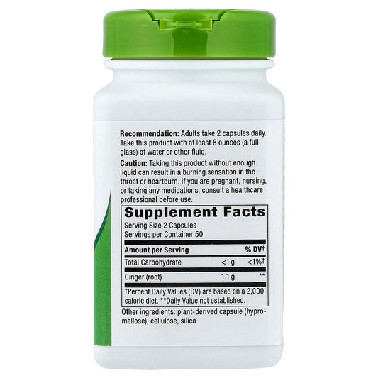 Nature's Way® Ginger Root | Raíz de Jengibre | 100 Cápsulas Vegetales