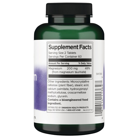 Swanson Magnesium Taurate 100 mg 120 Vegan Tabs