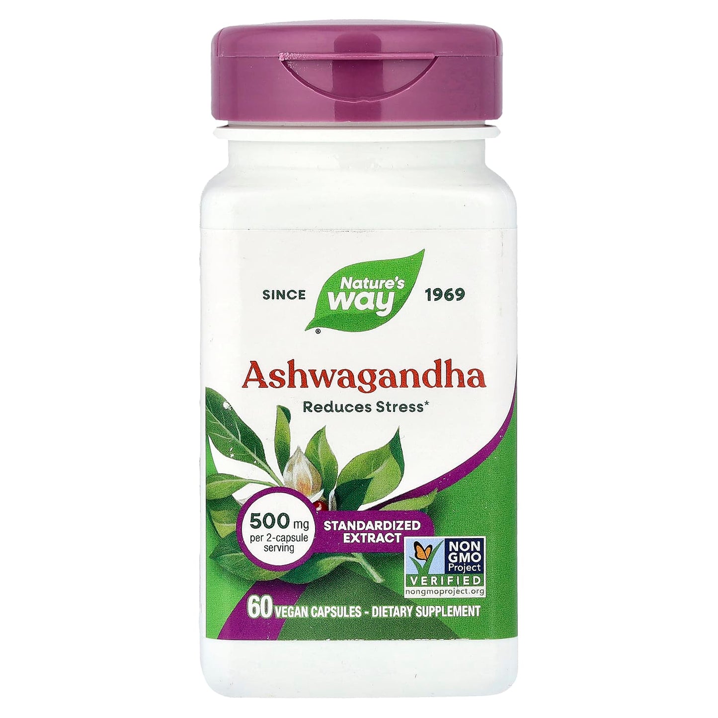 Nature's Way® Ashwagandha Standardized Extract | Extracto Estandarizado de Ashwagandha | 60 Cápsulas Vegetales