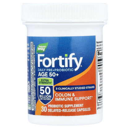 Nature's Way® Fortify® Probiotic Adults 50+ | 50 Billion CFU | 30 Cápsulas de Liberación Retardada
