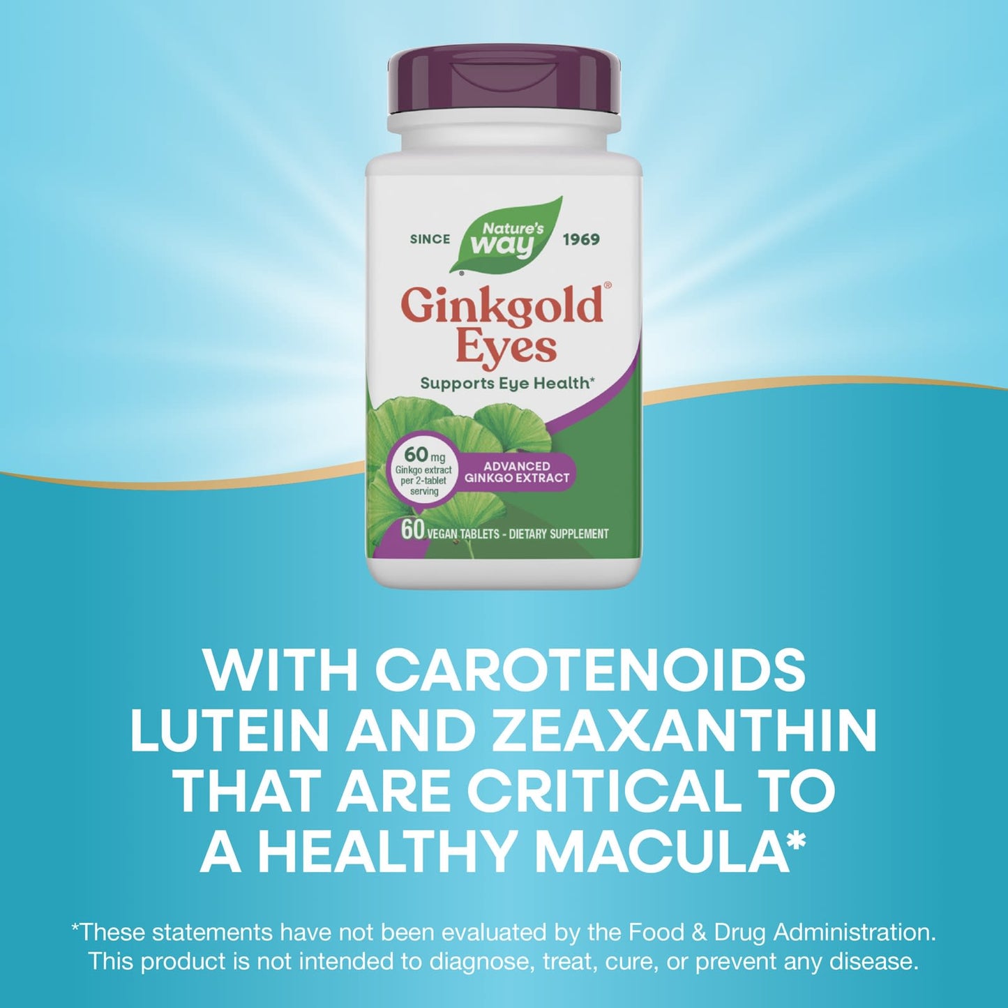 Nature's Way® Ginkgold® Eyes | 60 Tabletas Veganas