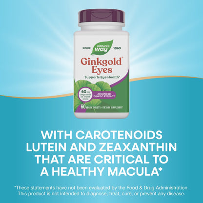Nature's Way® Ginkgold® Eyes | 60 Tabletas Veganas