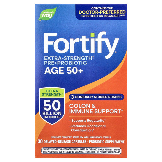 Nature's Way® Fortify® Probiotic Adults 50+ | 50 Billion CFU | 30 Cápsulas de Liberación Retardada