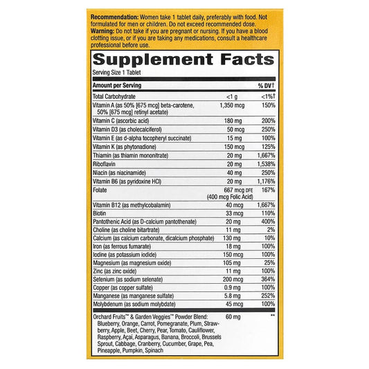 Nature's Way® Alive!® Once Daily Women's Ultra Potency | Multivitamínico para Mujer | 60 Tabletas