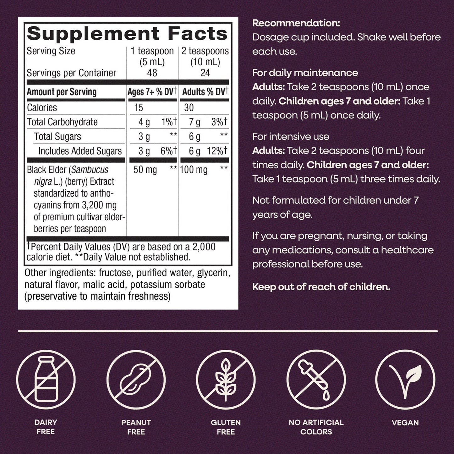 Nature's Way® Sambucus Traditional Immune Syrup | Jarabe de Saúco Negro | 8 fl oz (240 mL)