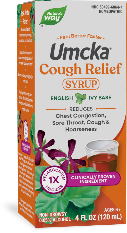 Nature's Way® Umcka® Cough Syrup | Jarabe Homeopático para la Tos | 4 fl oz (118 mL)