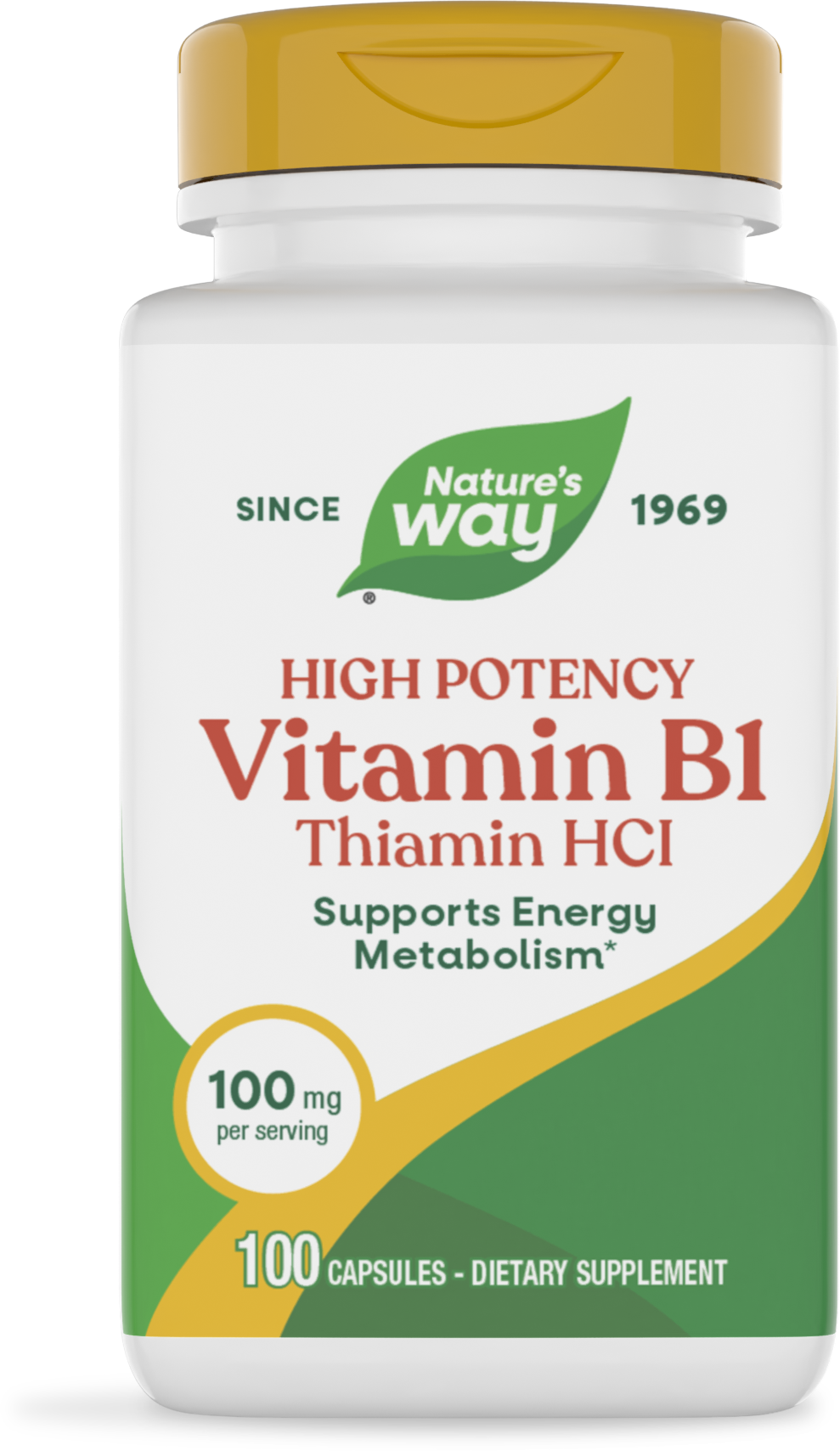 Nature's Way® Vitamin B1 High Potency (Thiamin HCl) 100 mg | 100 Cápsulas