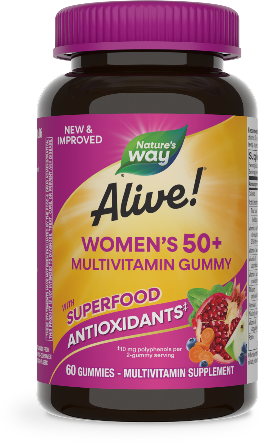 Alive!® Mujeres 50+ Multivitamínico en Gomitas, Frutos Rojos, 60 Gomitas