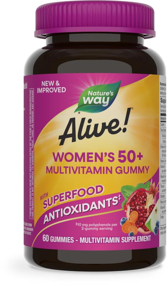 Alive!® Mujeres 50+ Multivitamínico en Gomitas, Frutos Rojos, 60 Gomitas