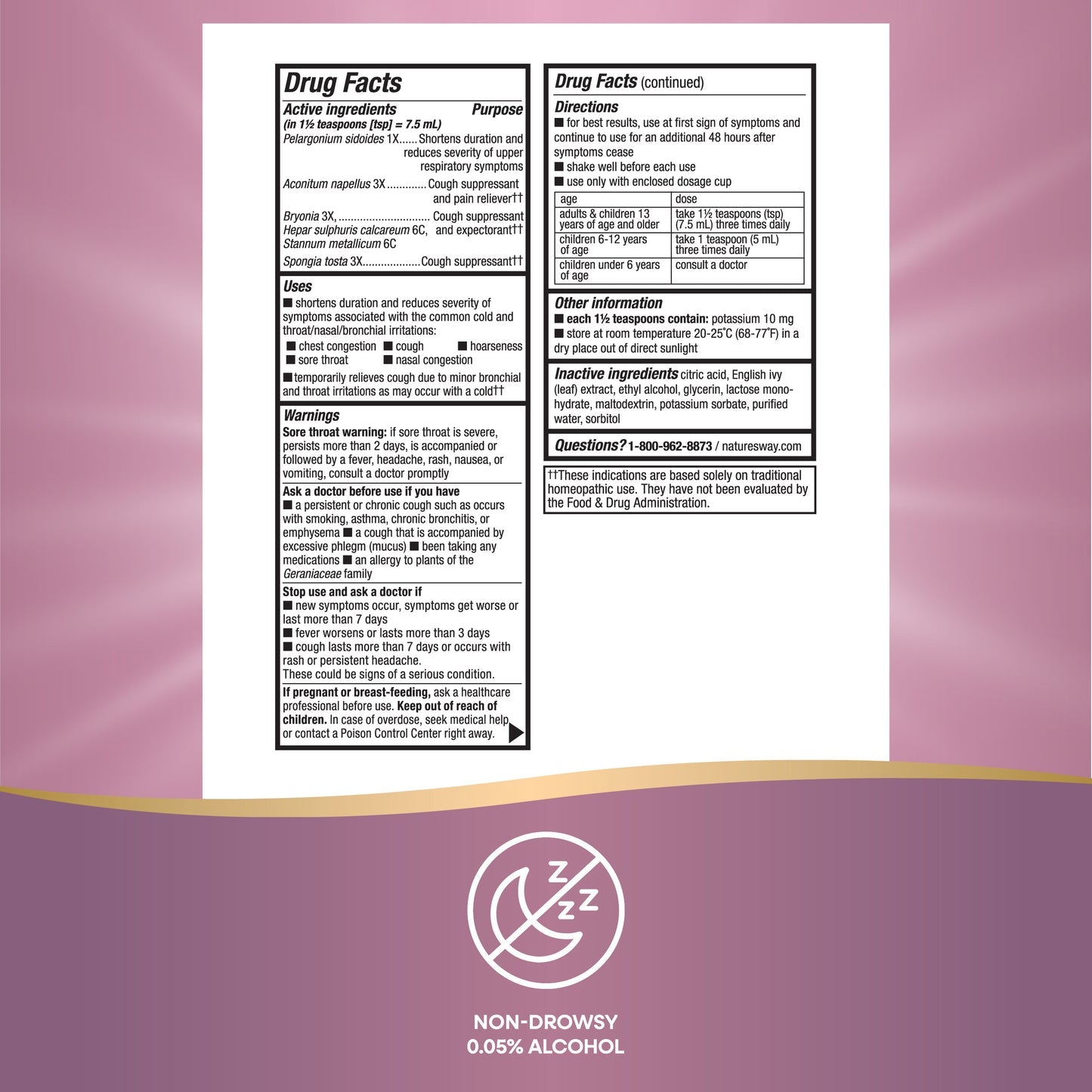 Nature's Way® Umcka® Cough Syrup | Jarabe Homeopático para la Tos | 4 fl oz (118 mL)