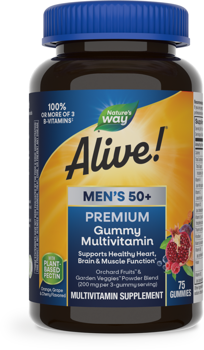 Nature's Way® Alive!® Premium Men's 50+ Gummy Multivitamin | 75 Gummies