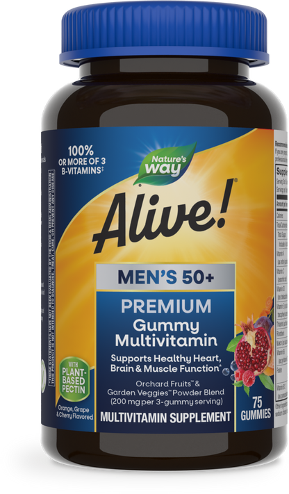 Nature's Way® Alive!® Premium Men's 50+ Gummy Multivitamin | 75 Gummies