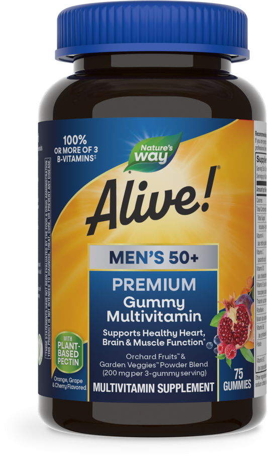 Nature's Way® Alive!® Premium Men's 50+ Gummy Multivitamin | 75 Gummies