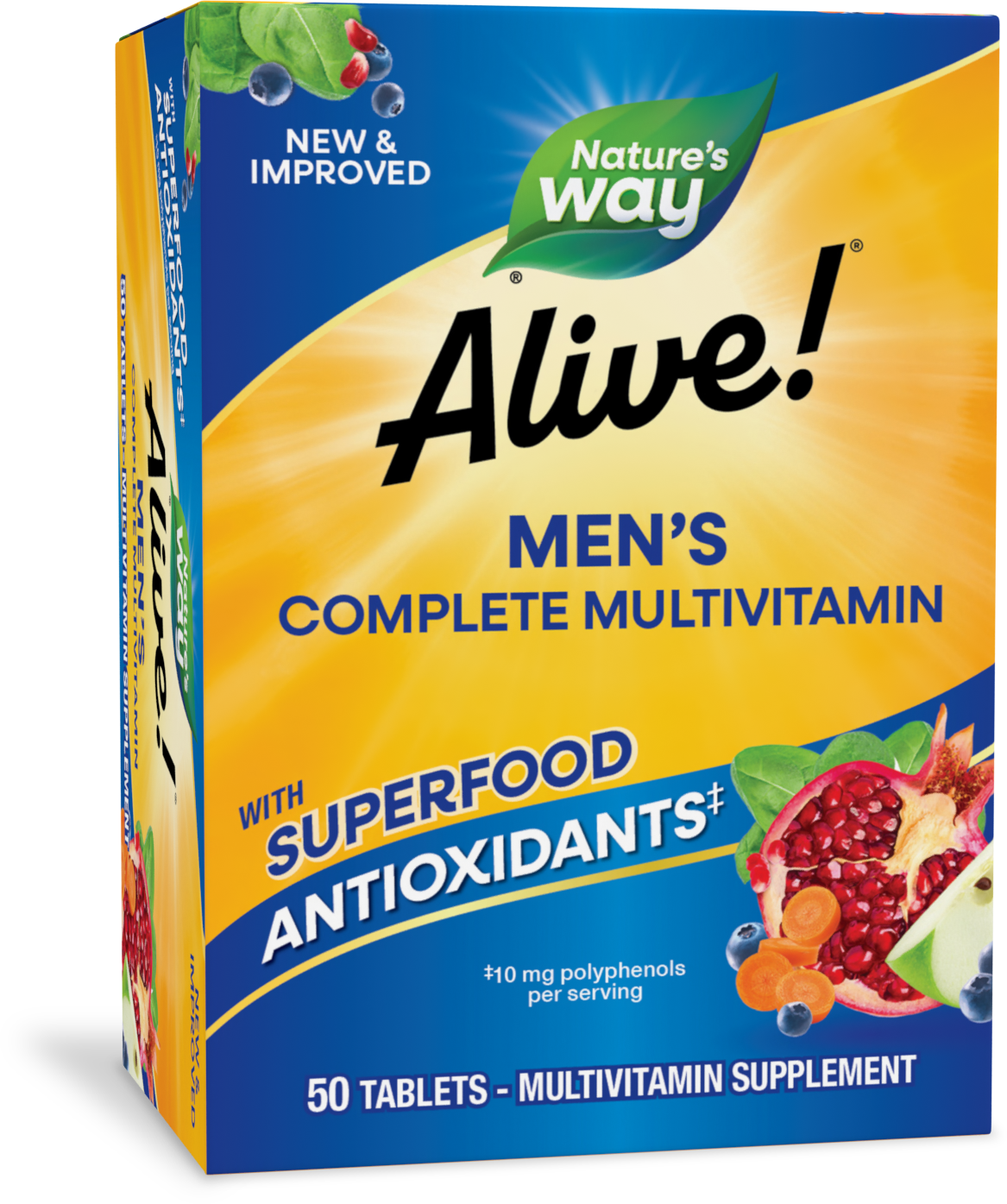 Nature's Way® Alive!® Men's Complete Multivitamin | Multivitamínico para Hombre | 50 Tabletas