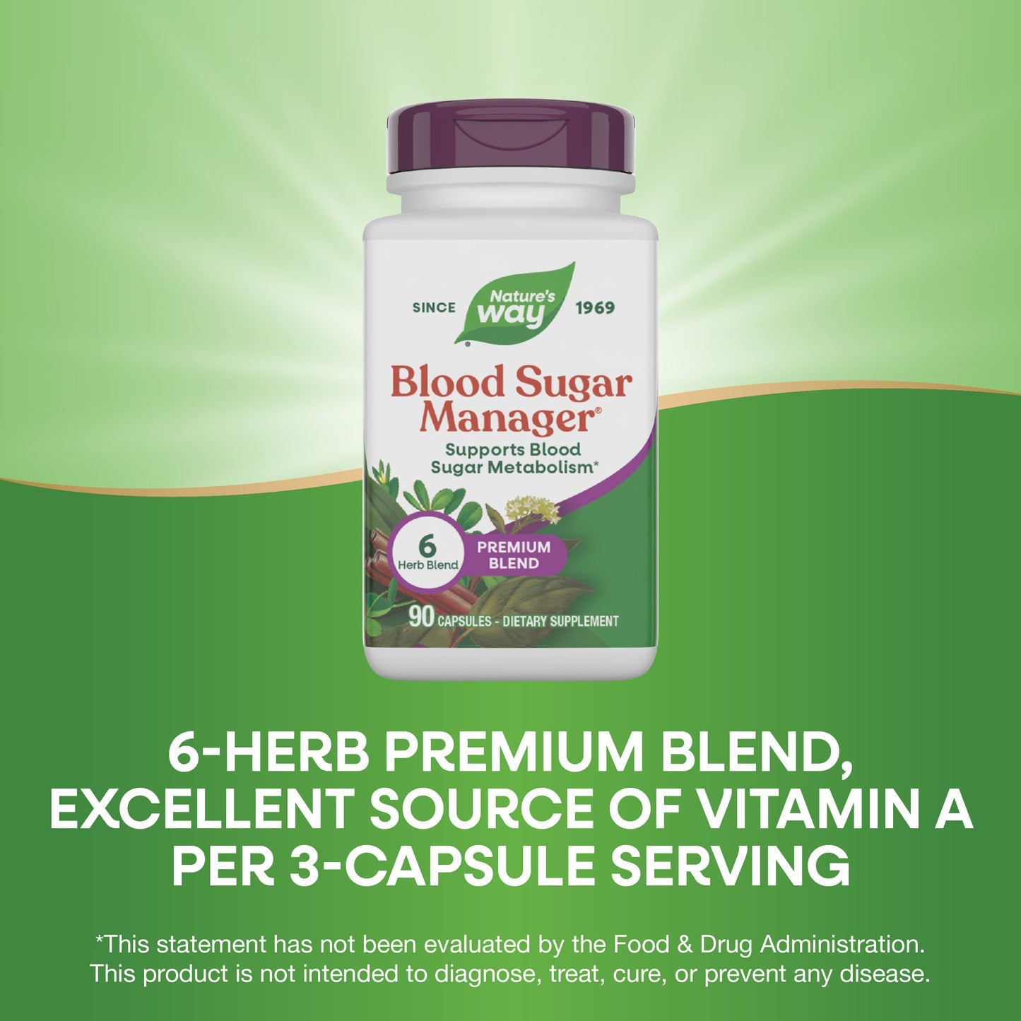 Nature's Way® Blood Sugar Manager® | Apoyo al Metabolismo de la Glucosa | 90 Cápsulas Vegetales