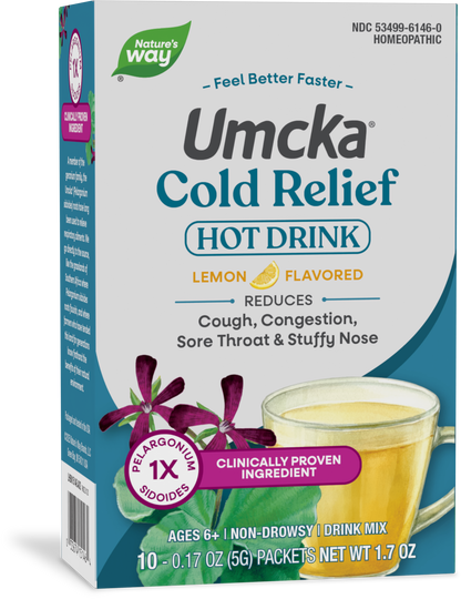 Nature's Way® Umcka® Cold Relief Hot Drink Lemon | 10 Sobres (10 × 5 g)
