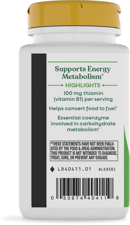 Nature's Way® Vitamin B1 High Potency (Thiamin HCl) 100 mg | 100 Cápsulas
