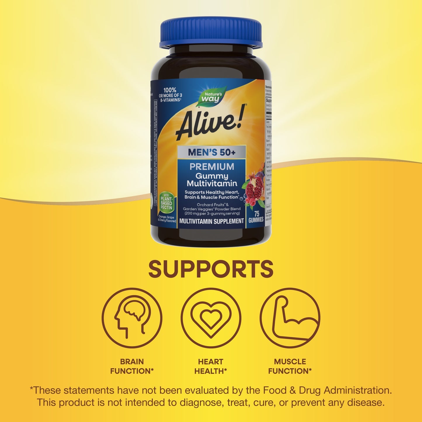 Nature's Way® Alive!® Premium Men's 50+ Gummy Multivitamin | 75 Gummies