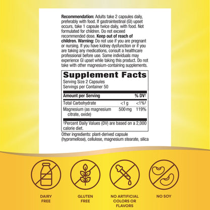 Nature's Way® Magnesium Complex | Complejo de Magnesio | 100 Cápsulas