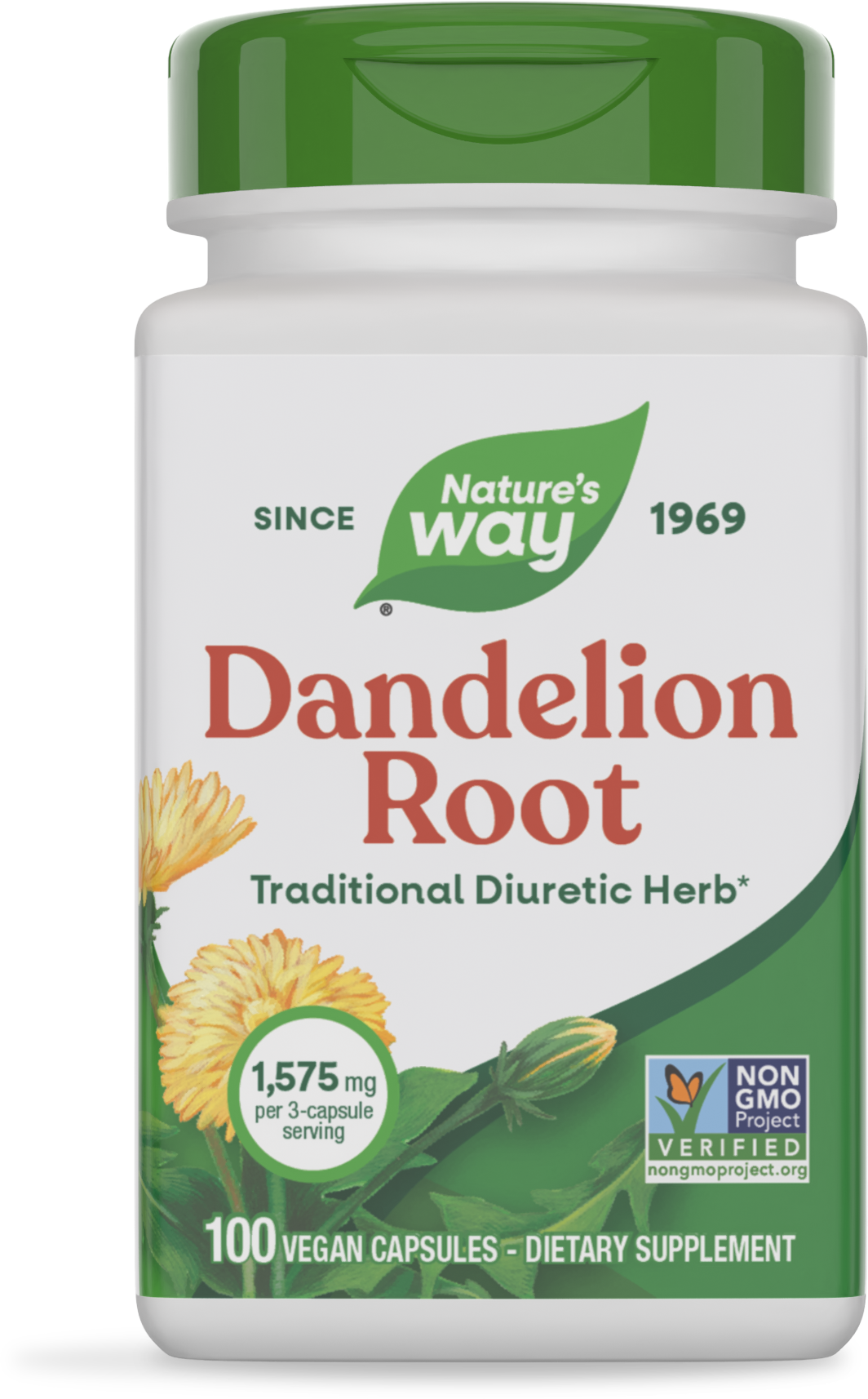 Nature's Way® Dandelion Root | Raíz de Diente de León | 100 Cápsulas Vegetales