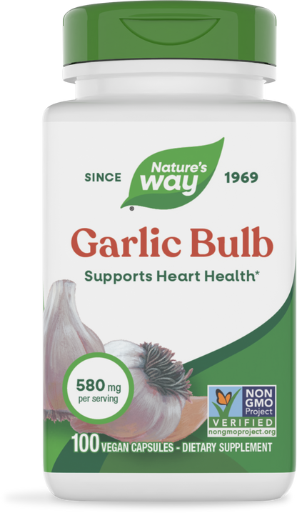 Nature's Way® Garlic Bulb | Ajo 580 mg | 100 Cápsulas Vegetales