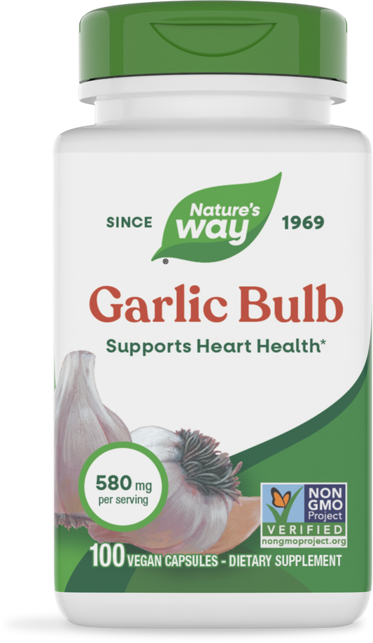 Nature's Way® Garlic Bulb | Ajo 580 mg | 100 Cápsulas Vegetales