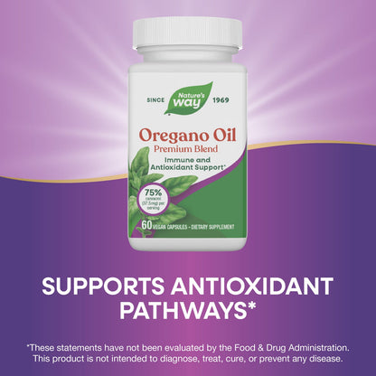 Nature's Way® Oregano Oil | Aceite de Orégano Estandarizado | 60 Cápsulas Líquidas Vegetales