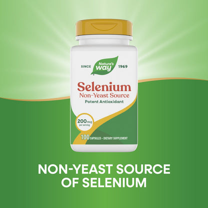 Nature's Way® Selenium | Selenio 200 mcg | 100 Cápsulas