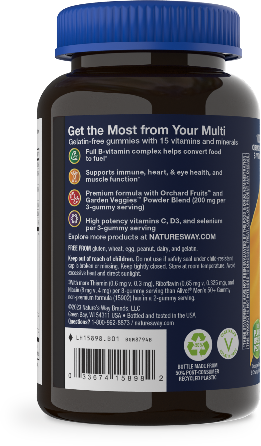 Nature's Way® Alive!® Premium Men's 50+ Gummy Multivitamin | 75 Gummies