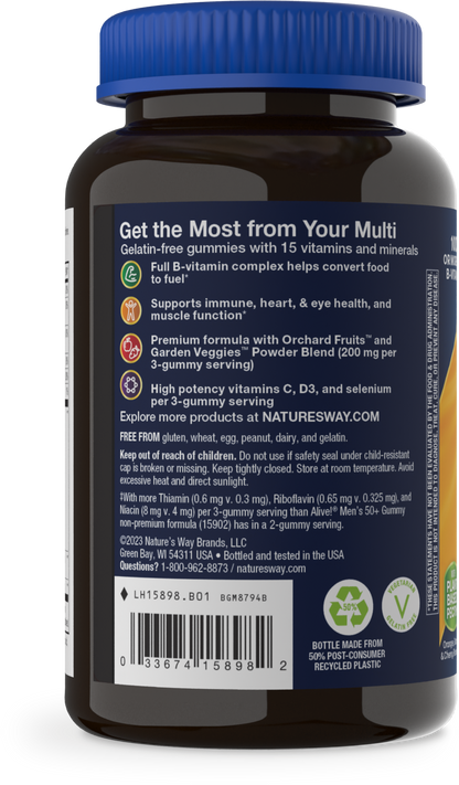 Nature's Way® Alive!® Premium Men's 50+ Gummy Multivitamin | 75 Gummies