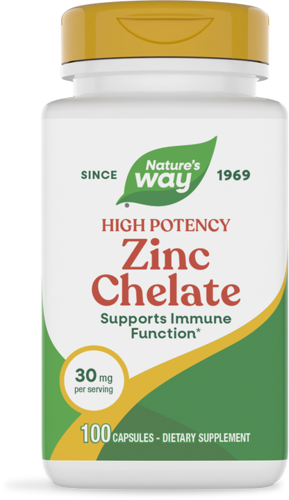 Nature's Way® Zinc 30 mg | Zinc de Alta Potencia | 100 Cápsulas