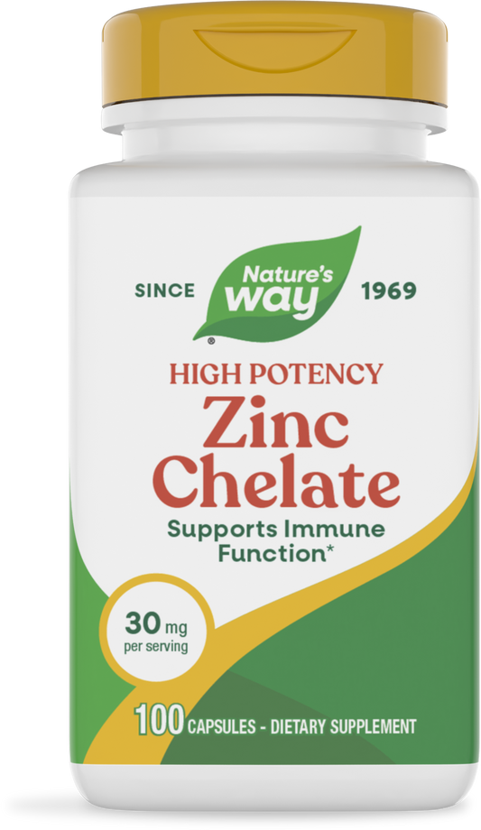 Nature's Way® Zinc 30 mg | Zinc de Alta Potencia | 100 Cápsulas