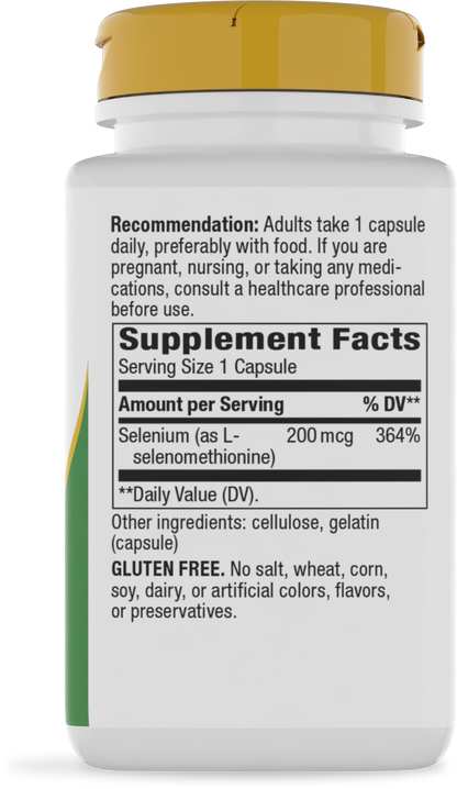 Nature's Way® Selenium | Selenio 200 mcg | 100 Cápsulas