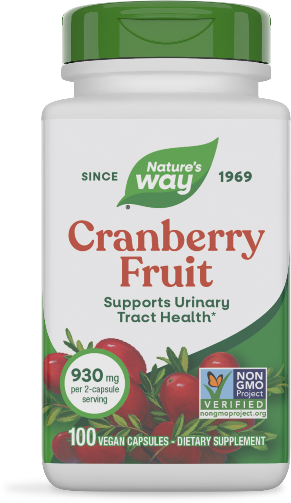 Nature's Way® Cranberry Fruit | Arándano Rojo | 100 Cápsulas Vegetales