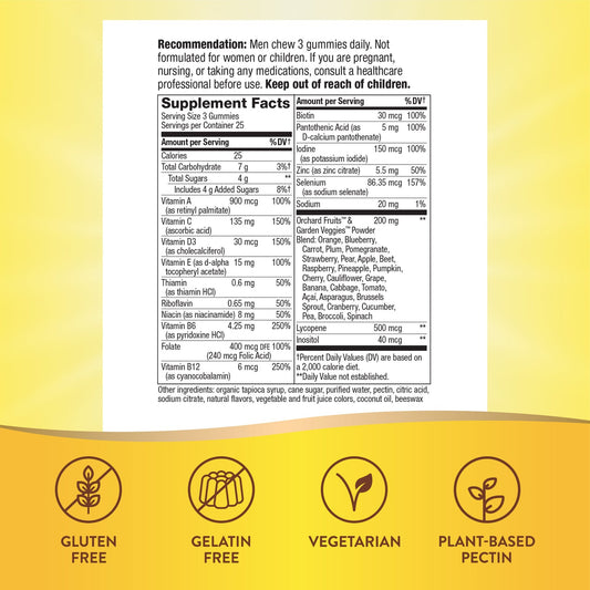 Nature's Way® Alive!® Premium Men's Gummy Multivitamin | Multivitamínico para Hombre | 75 Gomitas