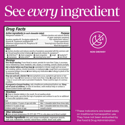 Nature's Way® Umcka® Cold & Flu Relief Chewables | Berry | 20 Comprimidos Masticables