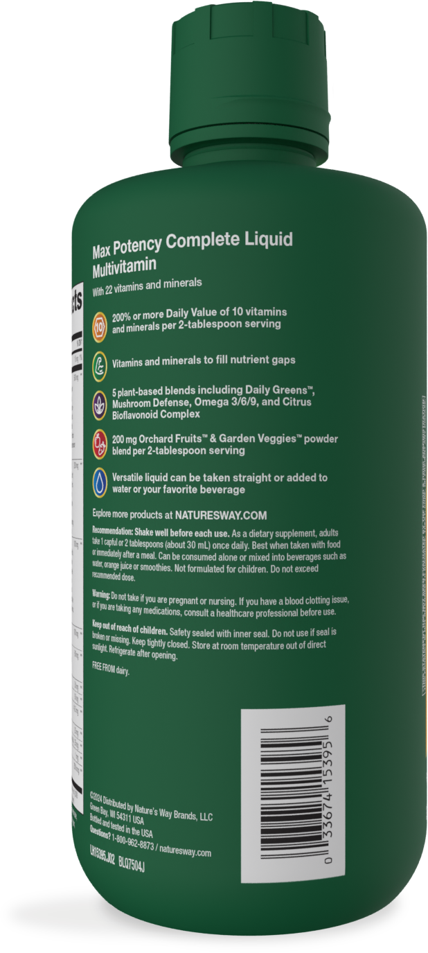 Nature's Way® Alive!® Max Potency Complete Liquid Multivitamin | Citrus | 30.4 fl oz (900 mL)