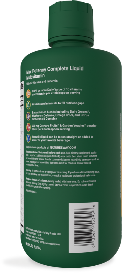 Nature's Way® Alive!® Max Potency Complete Liquid Multivitamin | Citrus | 30.4 fl oz (900 mL)