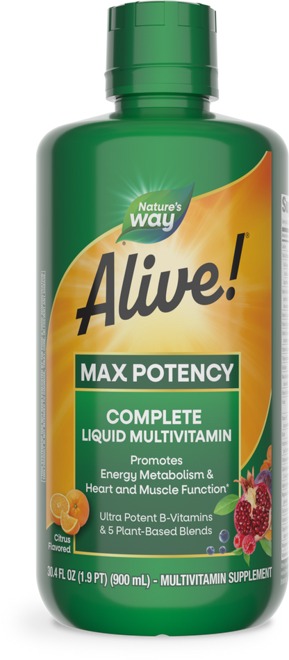 Nature's Way® Alive!® Max Potency Complete Liquid Multivitamin | Citrus | 30.4 fl oz (900 mL)