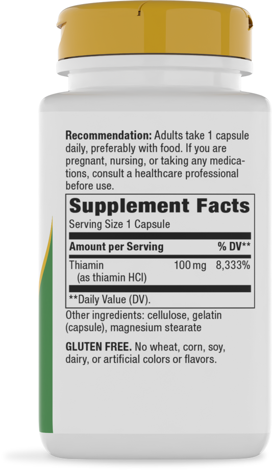 Nature's Way® Vitamin B1 High Potency (Thiamin HCl) 100 mg | 100 Cápsulas