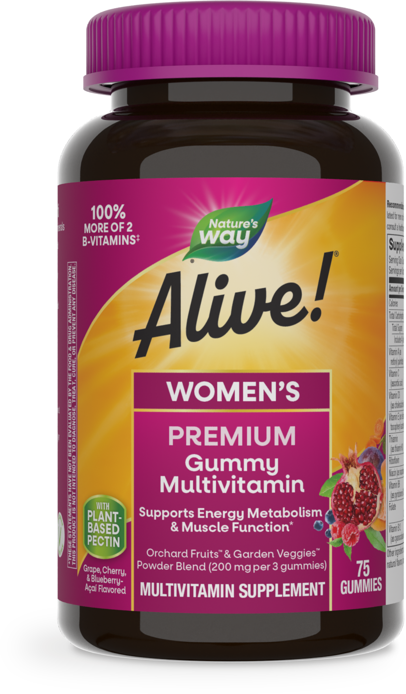 Nature's Way® Alive! Premium Women's Gummy Multivitamin | Multivitamínico para Mujer | 75 Gomitas
