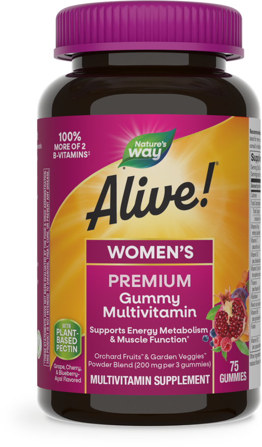 Nature's Way® Alive! Premium Women's Gummy Multivitamin | Multivitamínico para Mujer | 75 Gomitas