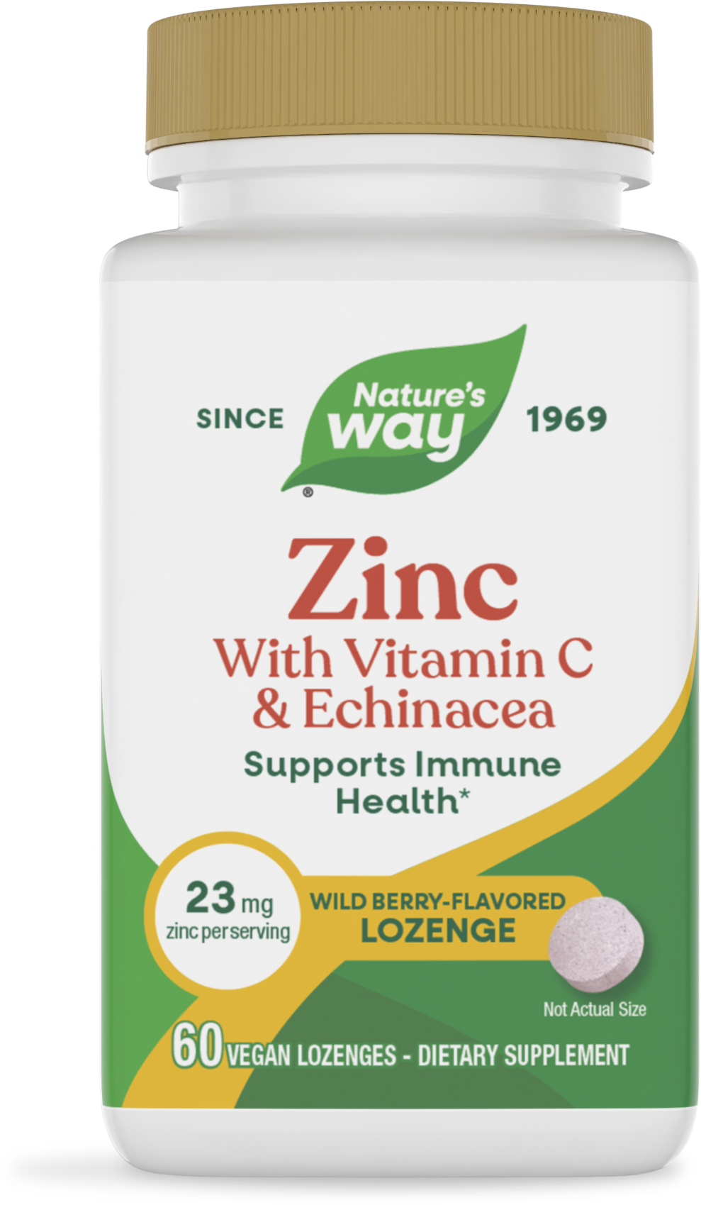 Nature's Way® Zinc Lozenges Wild Berry | Zinc + Vitamina C | 60 Pastillas para Chupar
