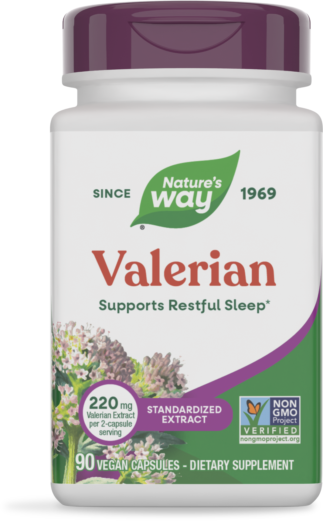 Nature's Way® Valerian Standardized Extract | Extracto Estandarizado de Valeriana | 90 Cápsulas Vegetales