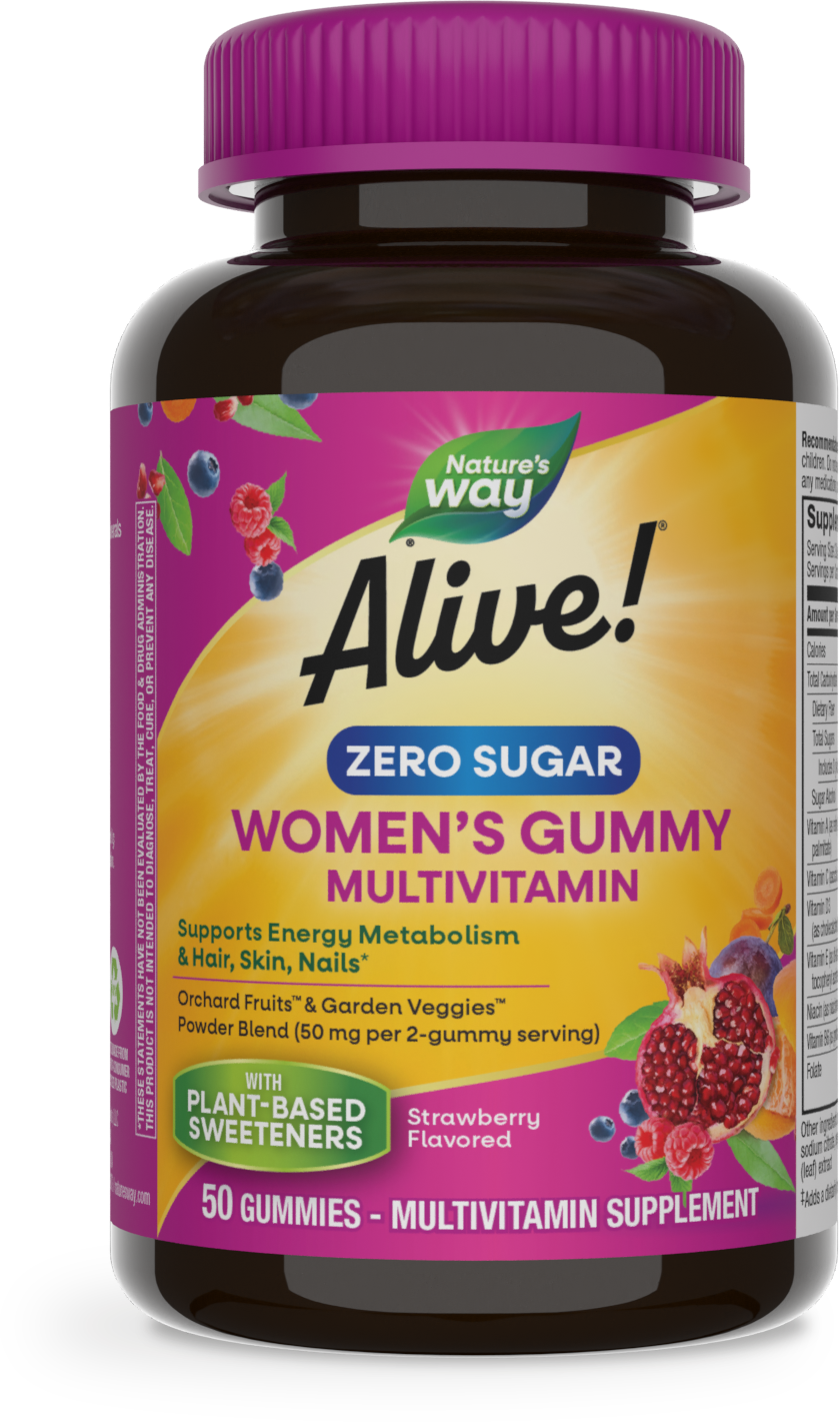 Nature's Way® Alive!® Zero Sugar Women's Multi Gummy | Multivitamínico para Mujer Sin Azúcar | 50 Gomitas